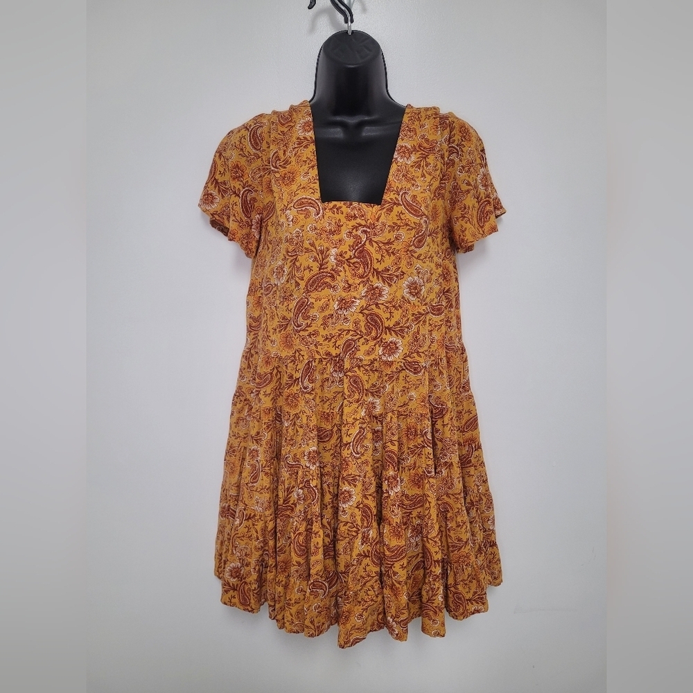 Patrons of Peace Floral Cottagecore Tiered Babydoll Dress sz S